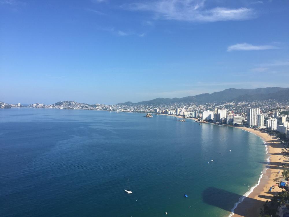 Spectacular view of Acapulco Bay and La Condesa from La Palapa Hotel