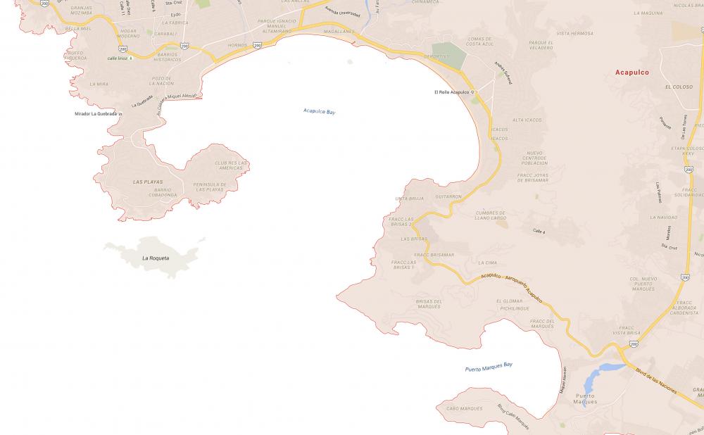 Location map of the Acapulco Bay area including Puerto Marques