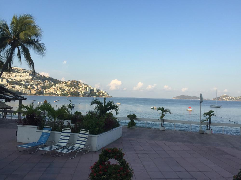 A view of Icacos Beach from the pool area of La Palapa condominium