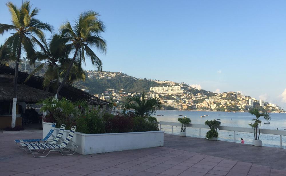 View of Las Brisas from the pool area of La Palapa Acapulco